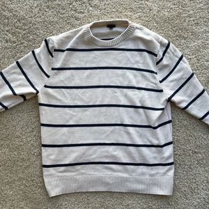 Jcrew blue/oatmeal striped sweater XL